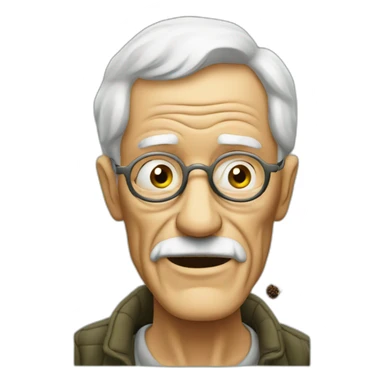 old man smoking pot sticker