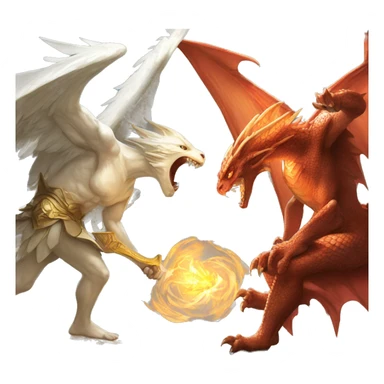 mtg angel fighting vs a dragon sticker