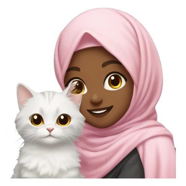 A cute fluffy cat with his hijab Somali owner  sticker
