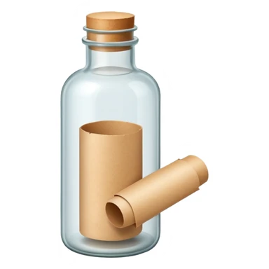 glass bottle with a paper message inside like in movie  sticker