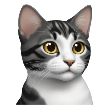 Black and white tabby cat sticker