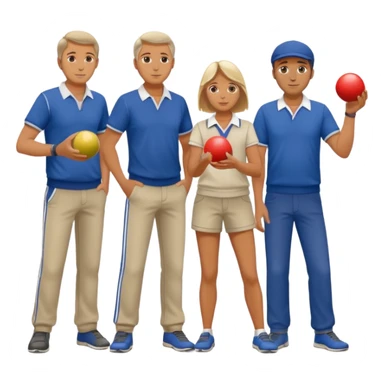 French guys and girls playing petanque sticker