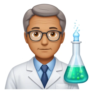 scientist middle age man photorealistic sticker