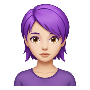 manga femme cheveux violet sticker