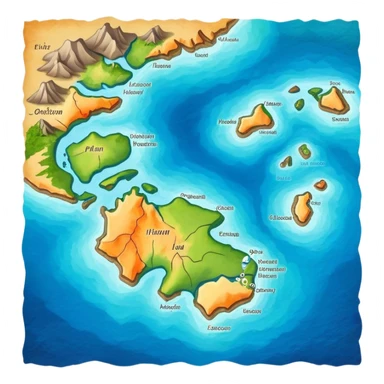 Hawaiian islands on geological map sticker