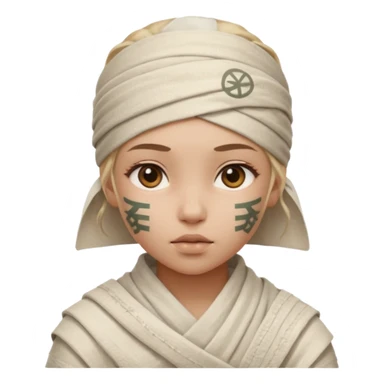 mummy girl with symbols sticker