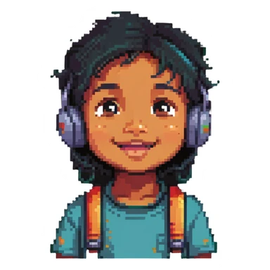 happy Indian kid listening to a story sticker