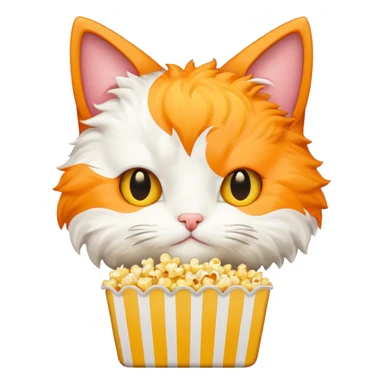 kitty eat pop corn sticker