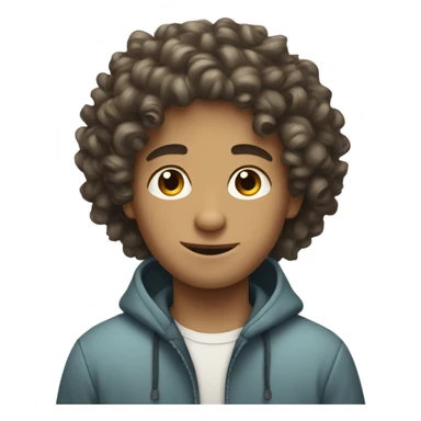 Curly haired white boy sticker