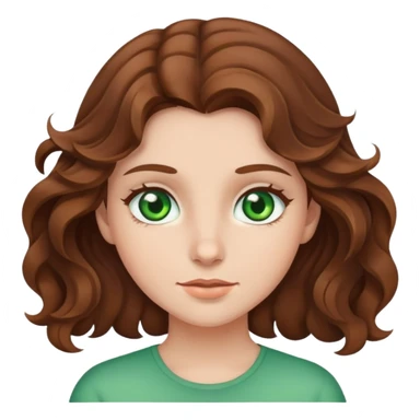 girl with wavy hair green eyes and brown hair sticker