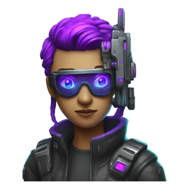 agent, laser eyes, cyberpunk, code, cyan and purple colors, only upper body portrait sticker