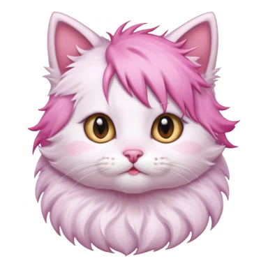 pink haired kitten sticker