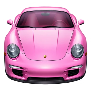 full view of a pink porsche sports car sticker