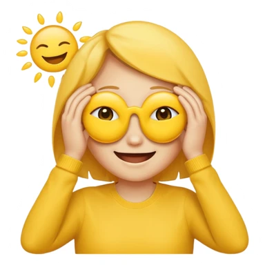 yellow emoticon with Hands covering eyes so can't see sticker