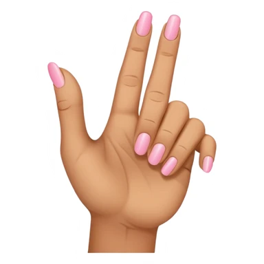 Extend your thumb, index finger, and middle finger straight out, tuck your ring finger and pinkie down  sticker