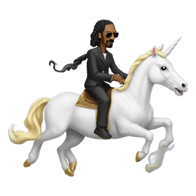 Snoop Dogg riding a unicorn sticker