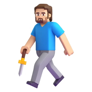 Minecraft character of Jack Black wearing a blue t-shirt sticker