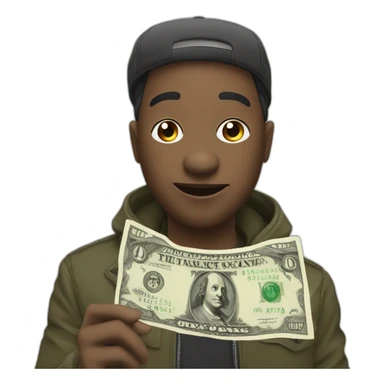 Un rappeur avec des billet sticker