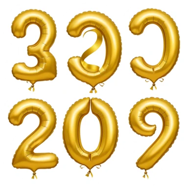 20 number in gold balloons sticker