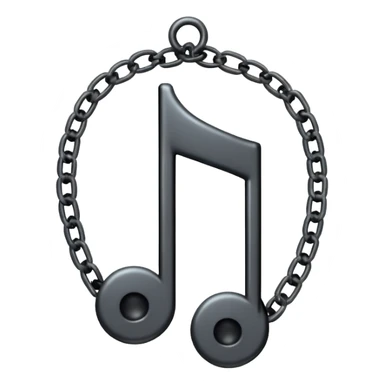 emo music note with a chain sticker