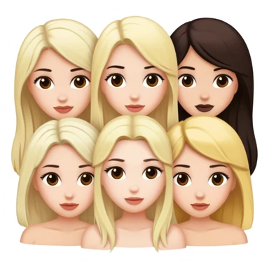 Five best girlfriends all with white skin, two with blond hair, three with dark brown hair  sticker