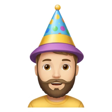 young man with a beard, happy birthday boy sticker