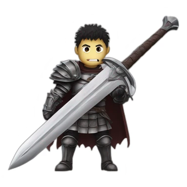 angry berserk guts with large claymore without guard sticker