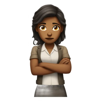 mad girl arms crossed sticker