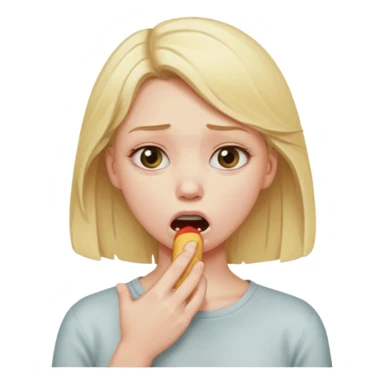 blonde girl looking agonized choking herself sticker