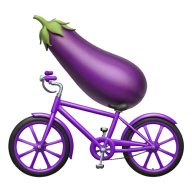 Eggplant on a bike  sticker