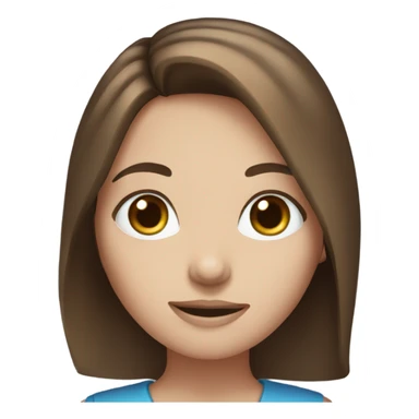 blue-eyed girl with medium-length brown hair sticker