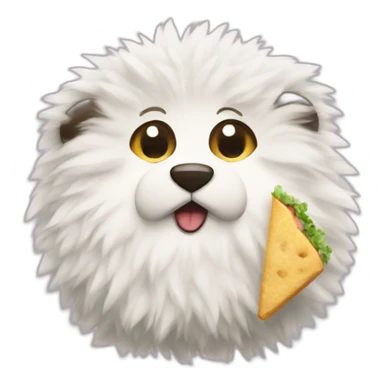 Fluffy eating lunch sticker