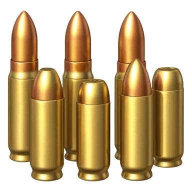 five gun bullets. four of them of one color and the fifth one of another color sticker