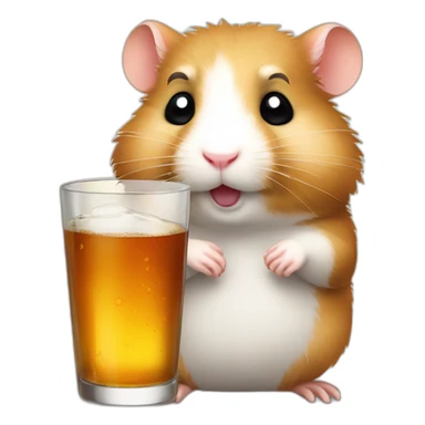 hamster drink wiskey sticker