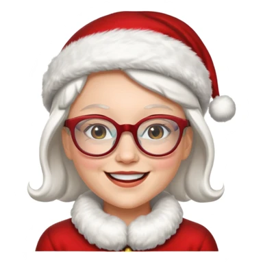 female santa claus wearing glasses sticker