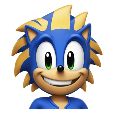 Sonic from the 90's cartoon smirking menicingly sticker