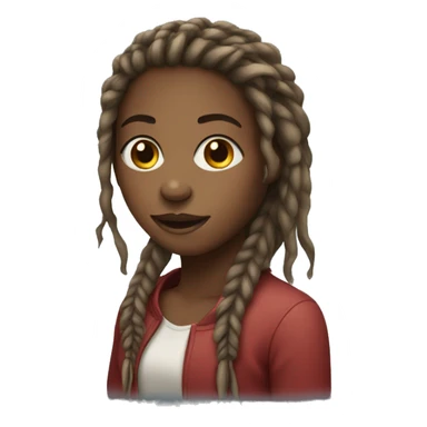 Girl with dreadlocks sticker