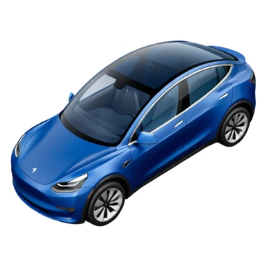 A Tesla Model Y parallel parking at a curb, from above sticker