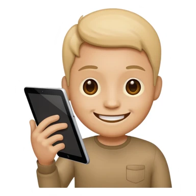 emoji holding and drawing on tablet sticker