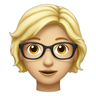 fille blonde lunette octogonal sticker