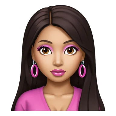 Nicki Minaj with long dark brown hair sticker