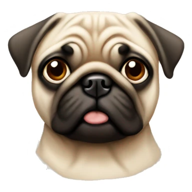 A Beige Pug with brown eyes sticker