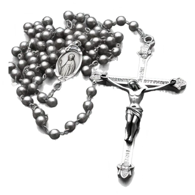 Silver catholic rosary  sticker