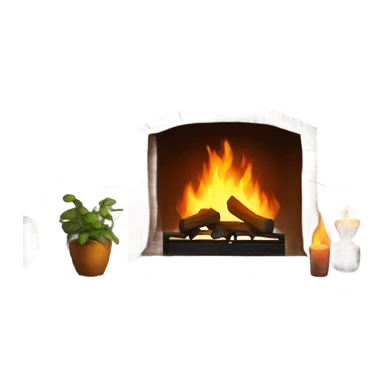 Realistic fireplace  sticker