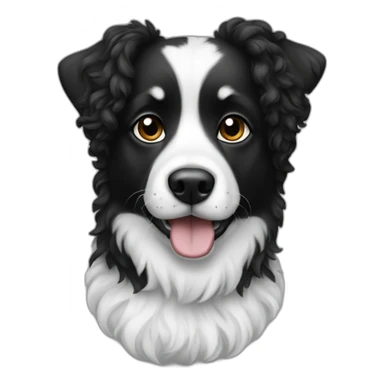 dog-with-curly-fur-in-black-and-white sticker
