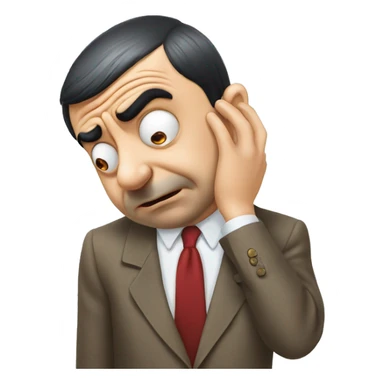 mr bean grabs his head sticker
