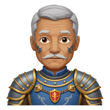 elderly tattooed knight, tattooed shoulder sticker