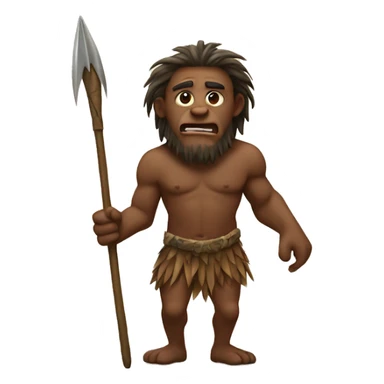 primal man with spear sticker