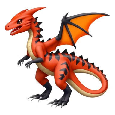 Blood-patterned scale-marked Meloetta-Garchomp-Guilmon-Pokémon-Fakémon-fusion-hybrid-creature sticker