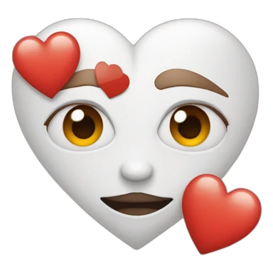 half white and half red heart sticker